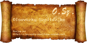 Olsovszky Szellőke névjegykártya